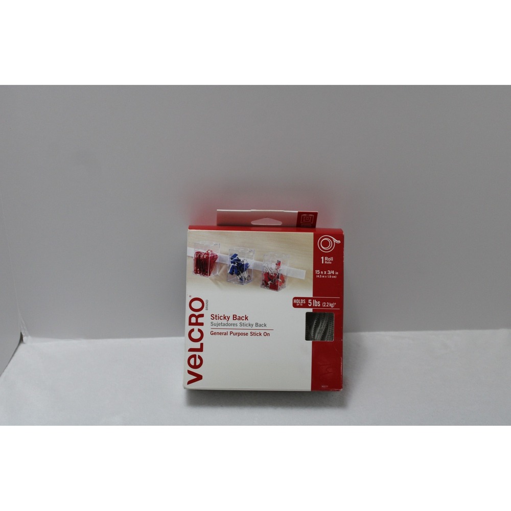 VELCRO Brand Sticky Back Tape 15ft x 3/4in White General Purpose 90277